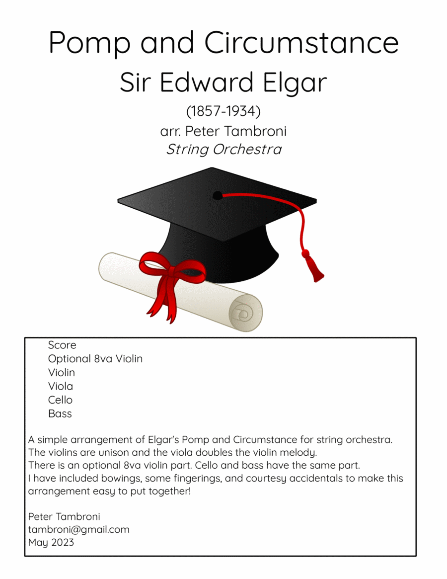 Pomp & Circumstance String Orchestra scores gallery preview page 1