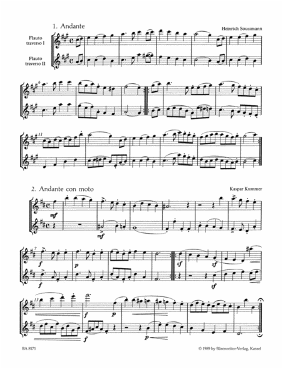 Flötenduos aus drei Jahrhunderten. Heft 1 Flute Duet scores gallery preview page 2