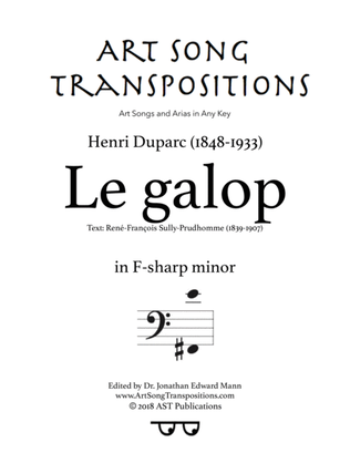 DUPARC: Le galop (transposed to F-sharp minor, bass clef)