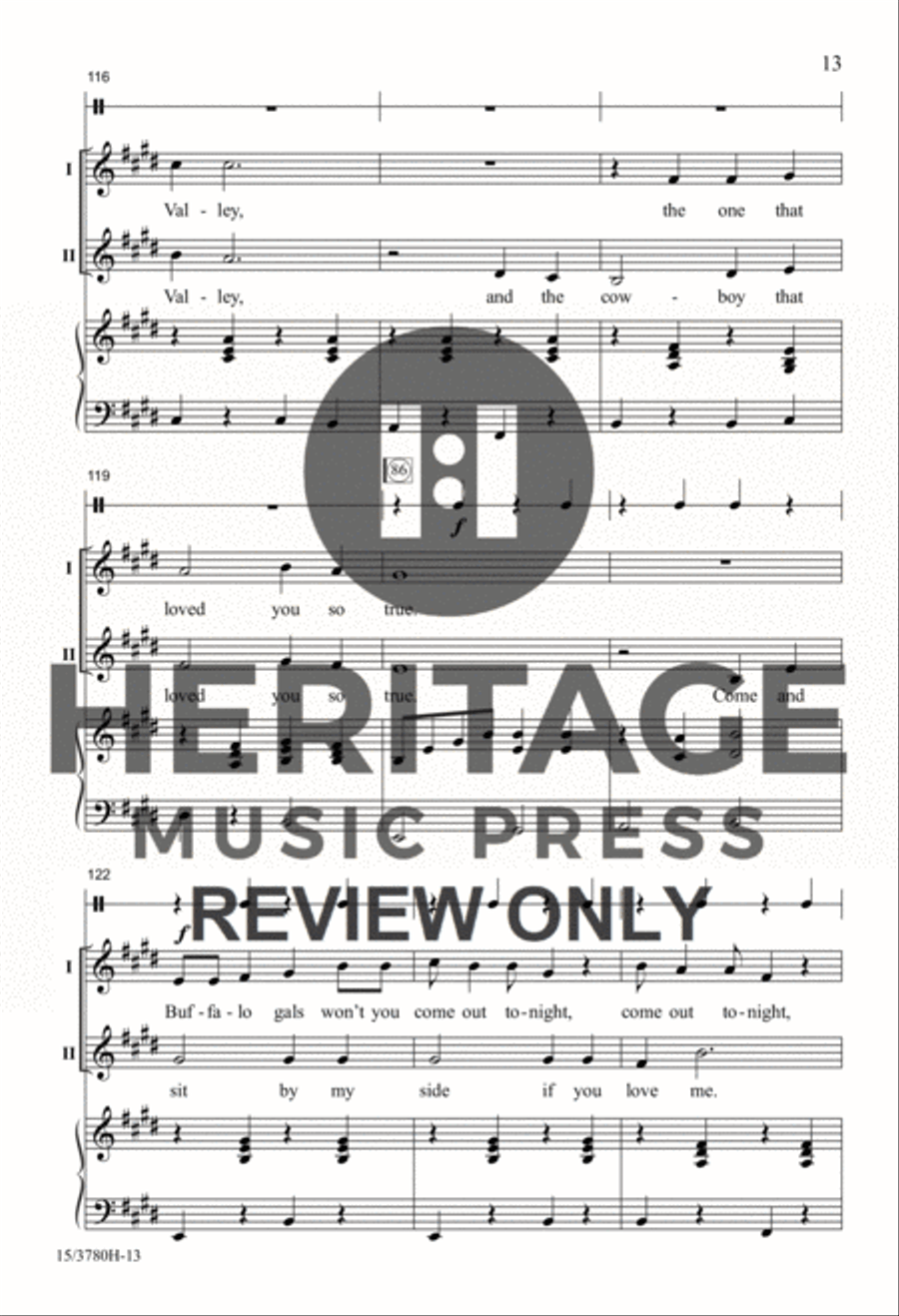 Folk Songs from the American West 2-Part scores gallery preview page 11