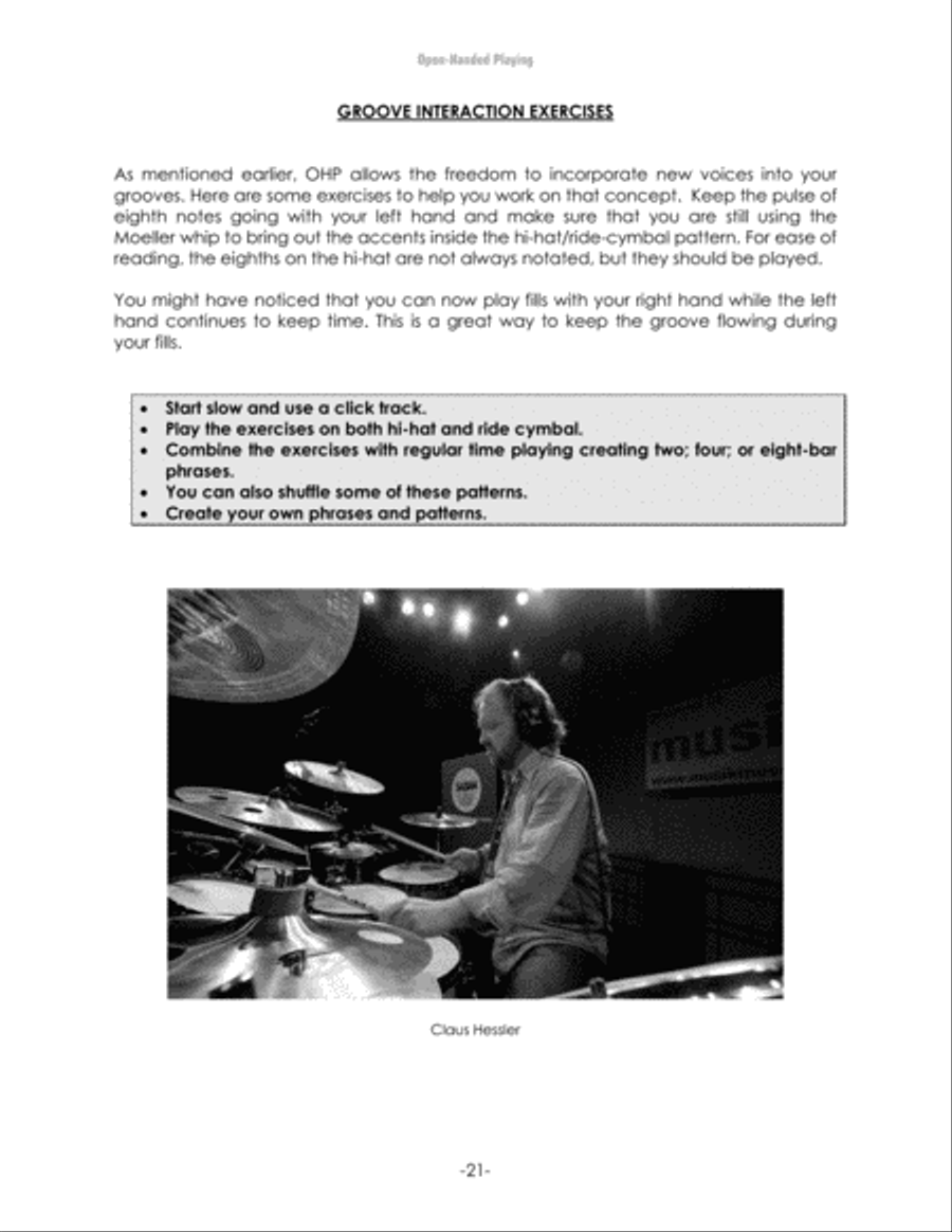 Open-Handed Playing, Volume 1 Drum Set scores gallery preview page 16