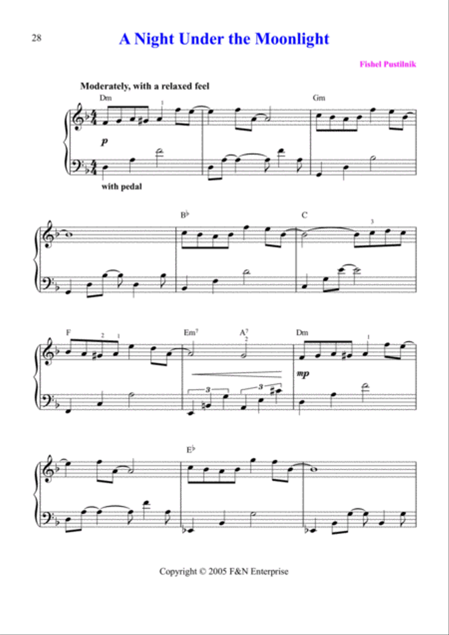 A Night Under the Moonlight Piano Solo scores gallery preview page 2