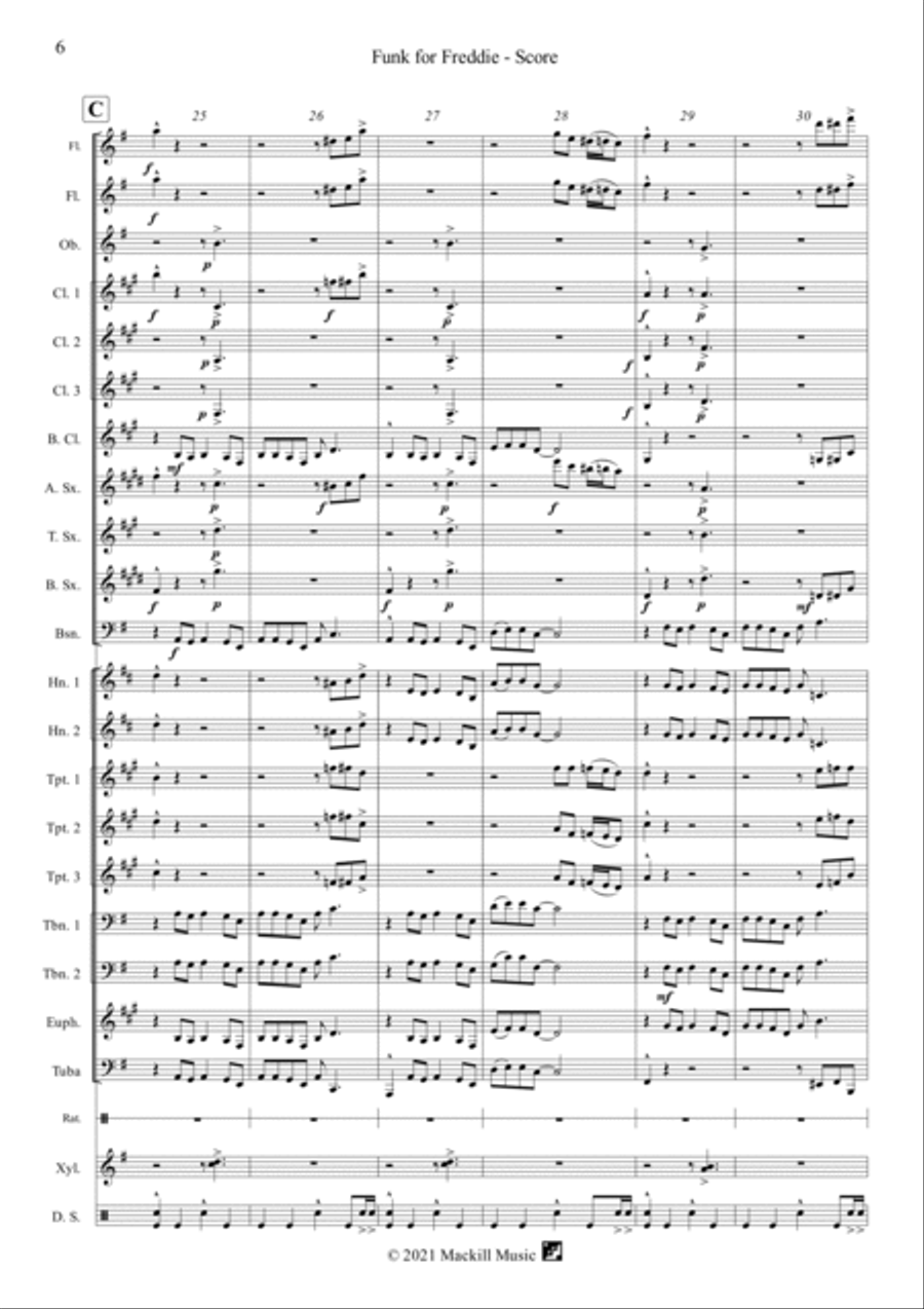 Funk for Freddie Concert Band scores gallery preview page 6