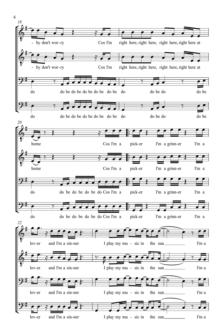 The Joker (arr. Anna Tabbush) TTBB scores gallery preview page 4