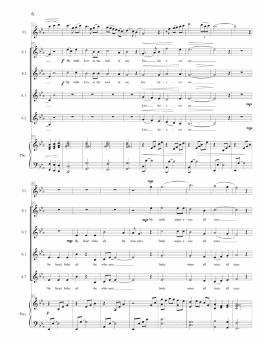 My Child - SSAA with piano and flute accompaniment image number null