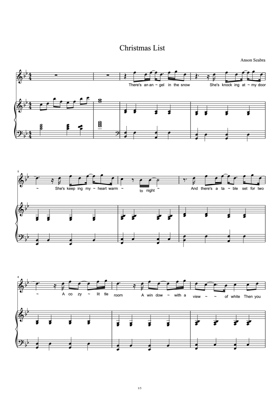 Christmas List Voice scores gallery preview page 1