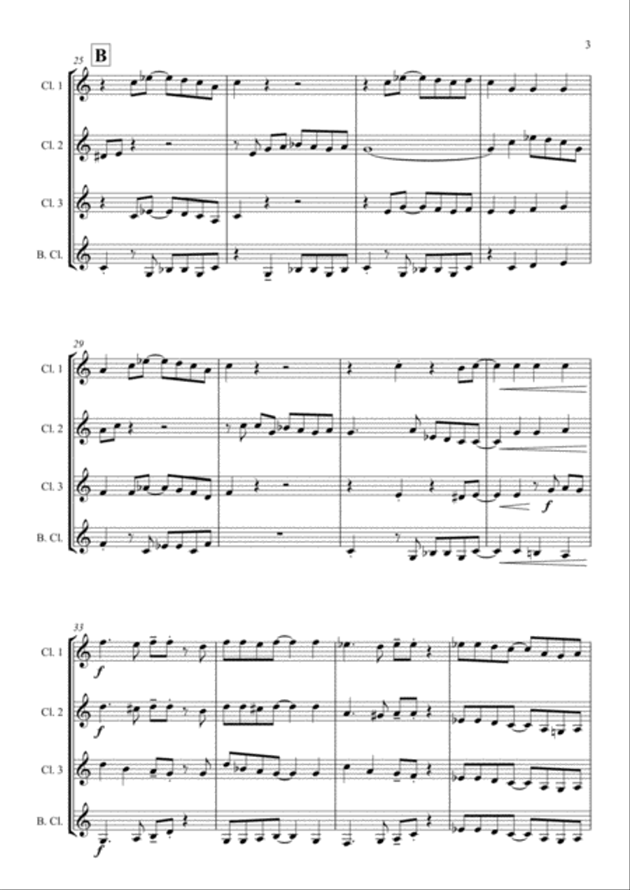 Hip 2 Dat! for Clarinet Quartet Clarinet Quartet scores gallery preview page 3