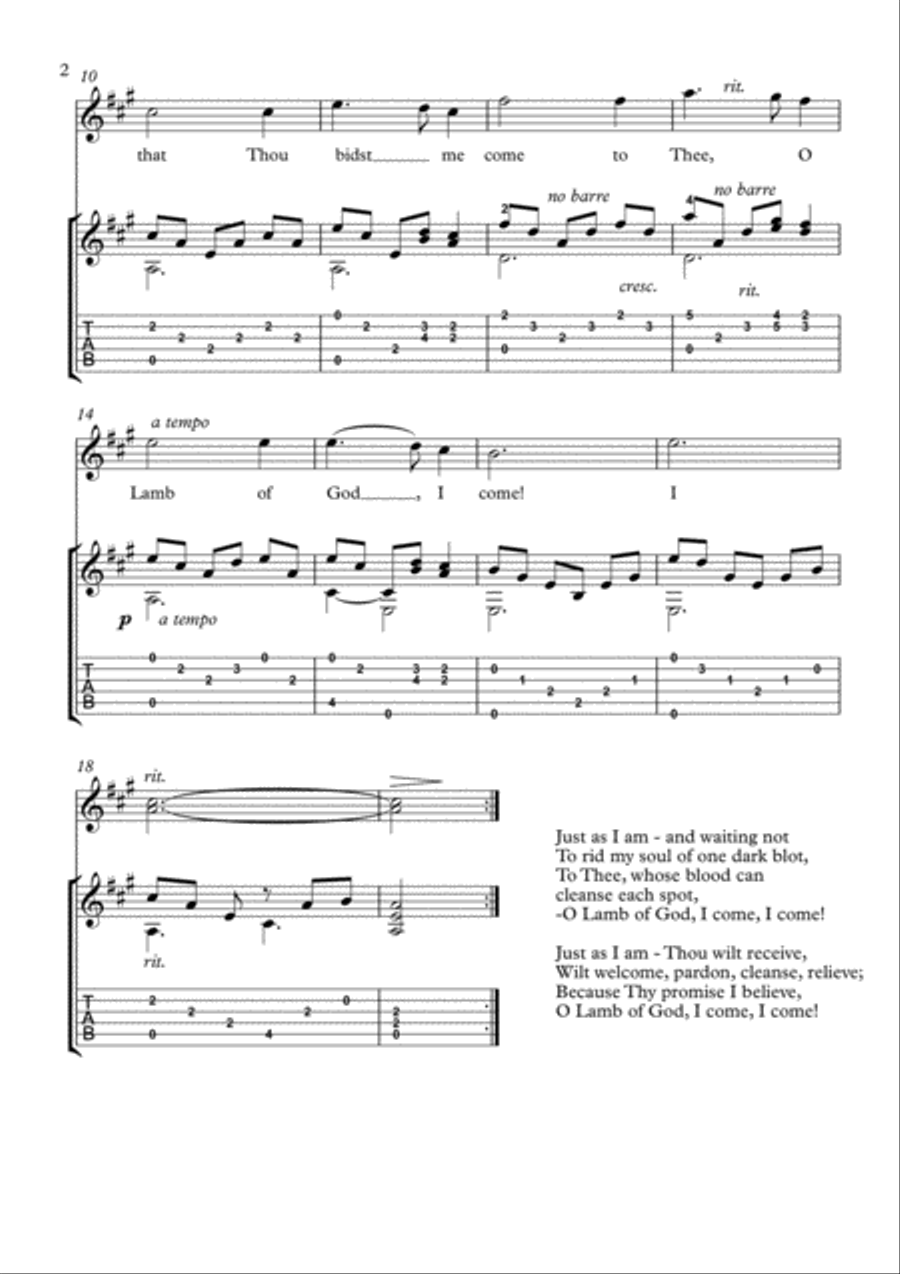 Just As I Am Violin and Guitar duet String Duet scores gallery preview page 2