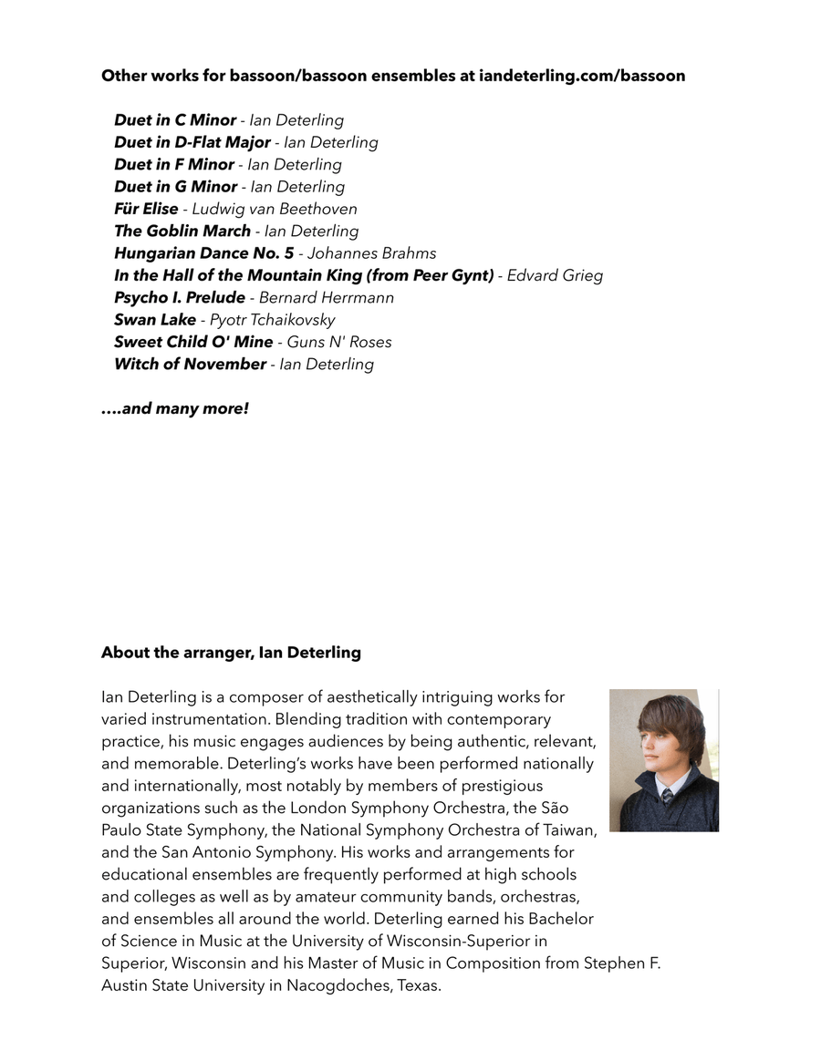 Swan Lake (for Bassoon Quartet) Bassoon Quartet scores gallery preview page 4
