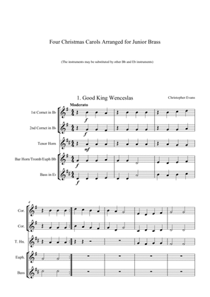 Four Christmas Carols for Junior Brass Ensemble - Full Score