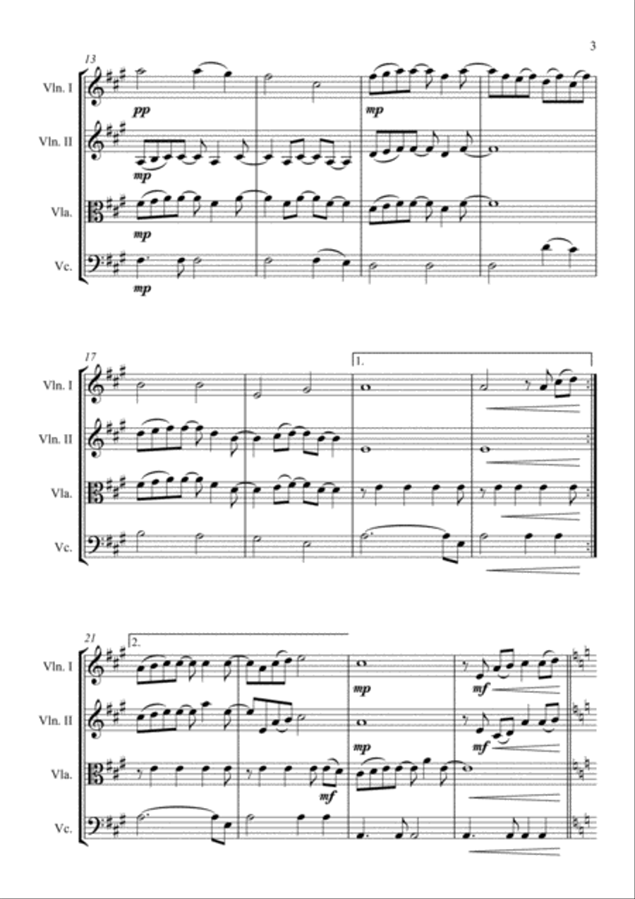 Forrest Gump - Main Title (feather Theme) String Quartet scores gallery preview page 4