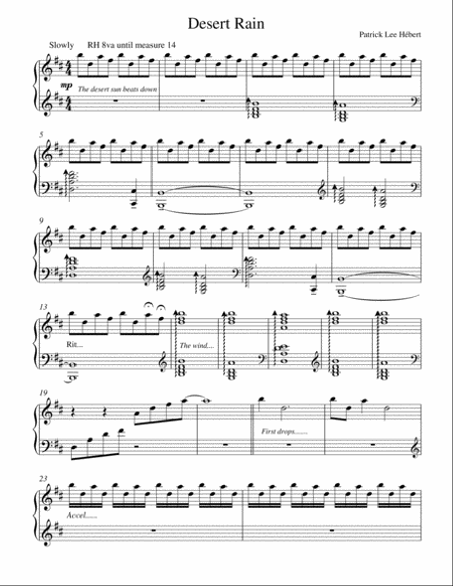 Desert Rain Desert Rain Piano Solo scores gallery preview page 1