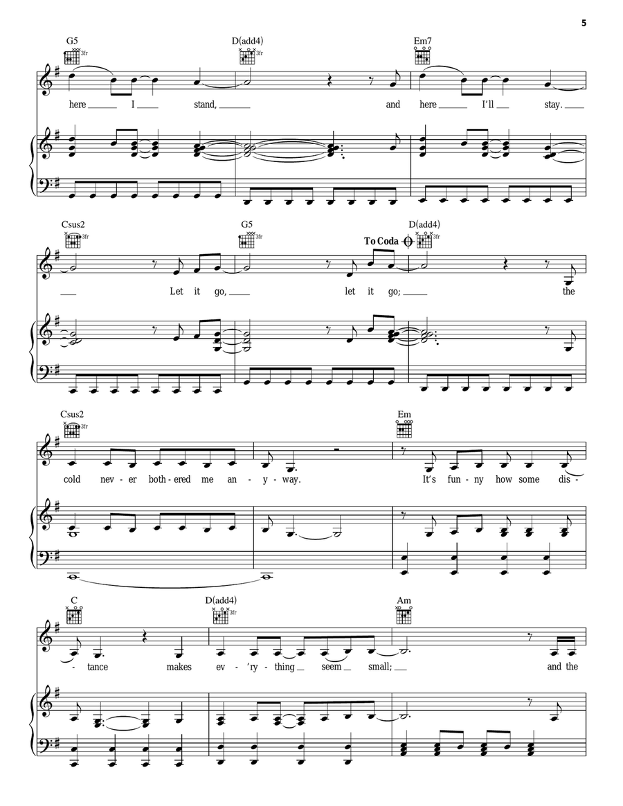 Let It Go (Demi Lovato version) Guitar scores gallery preview page 5