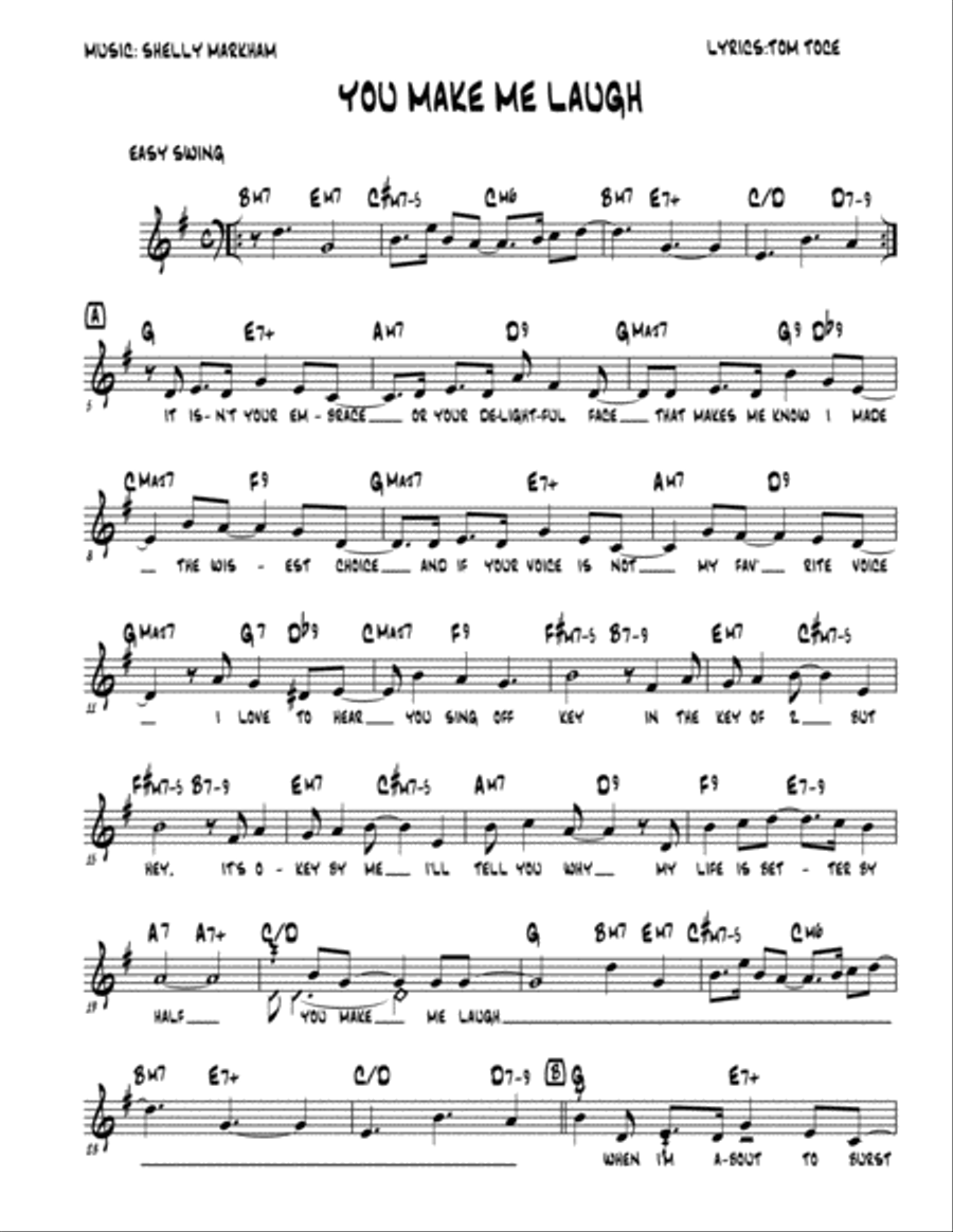 YOU MAKE ME LAUGH Jazz Ensemble scores gallery preview page 1