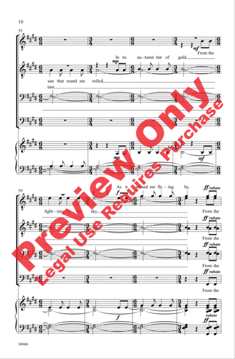 Demon in My View Men's Choir scores gallery preview page 10