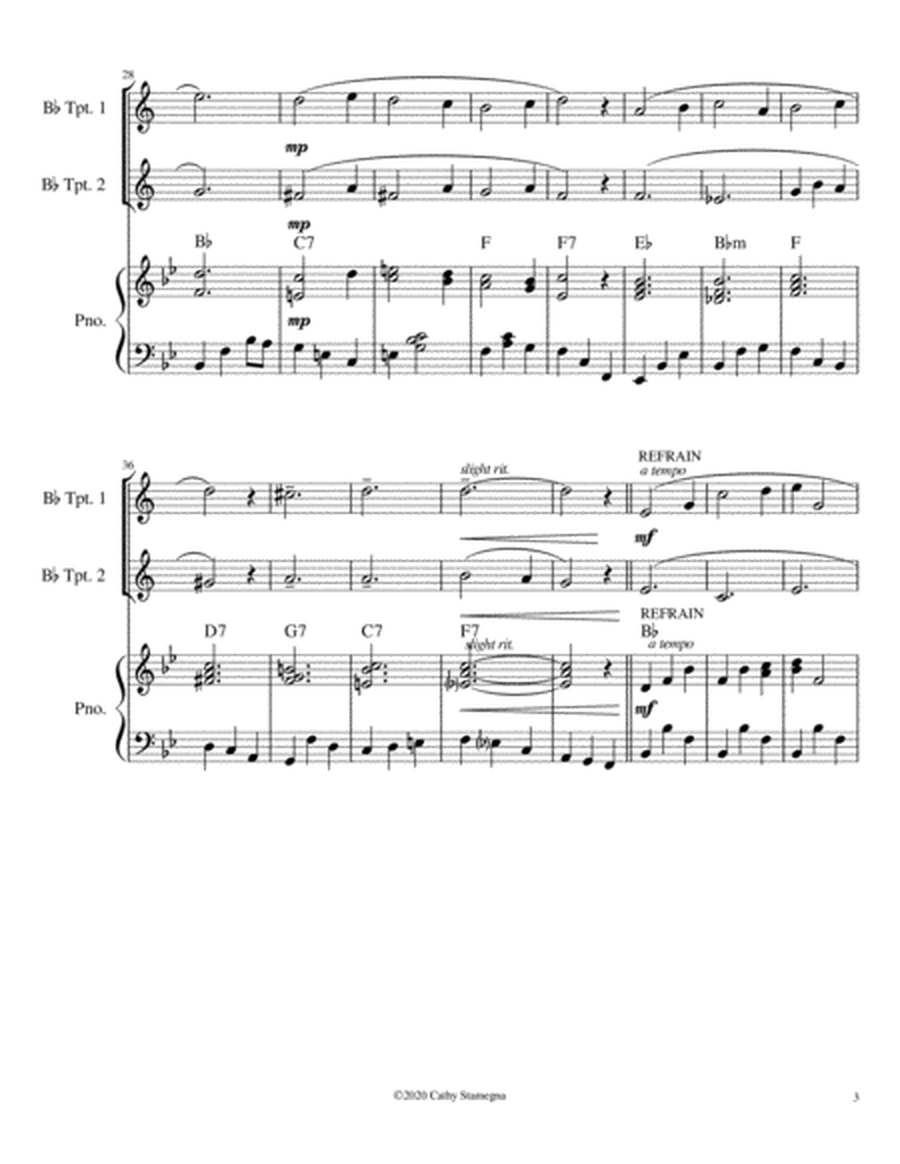 Let Me Call You Sweetheart (Bb Trumpet Duet, Chords, Piano Accompaniment) image number null
