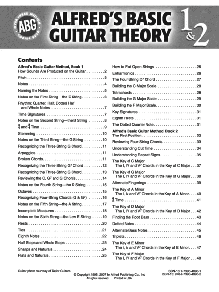 Alfred's Basic Guitar Theory, Book 1 & 2