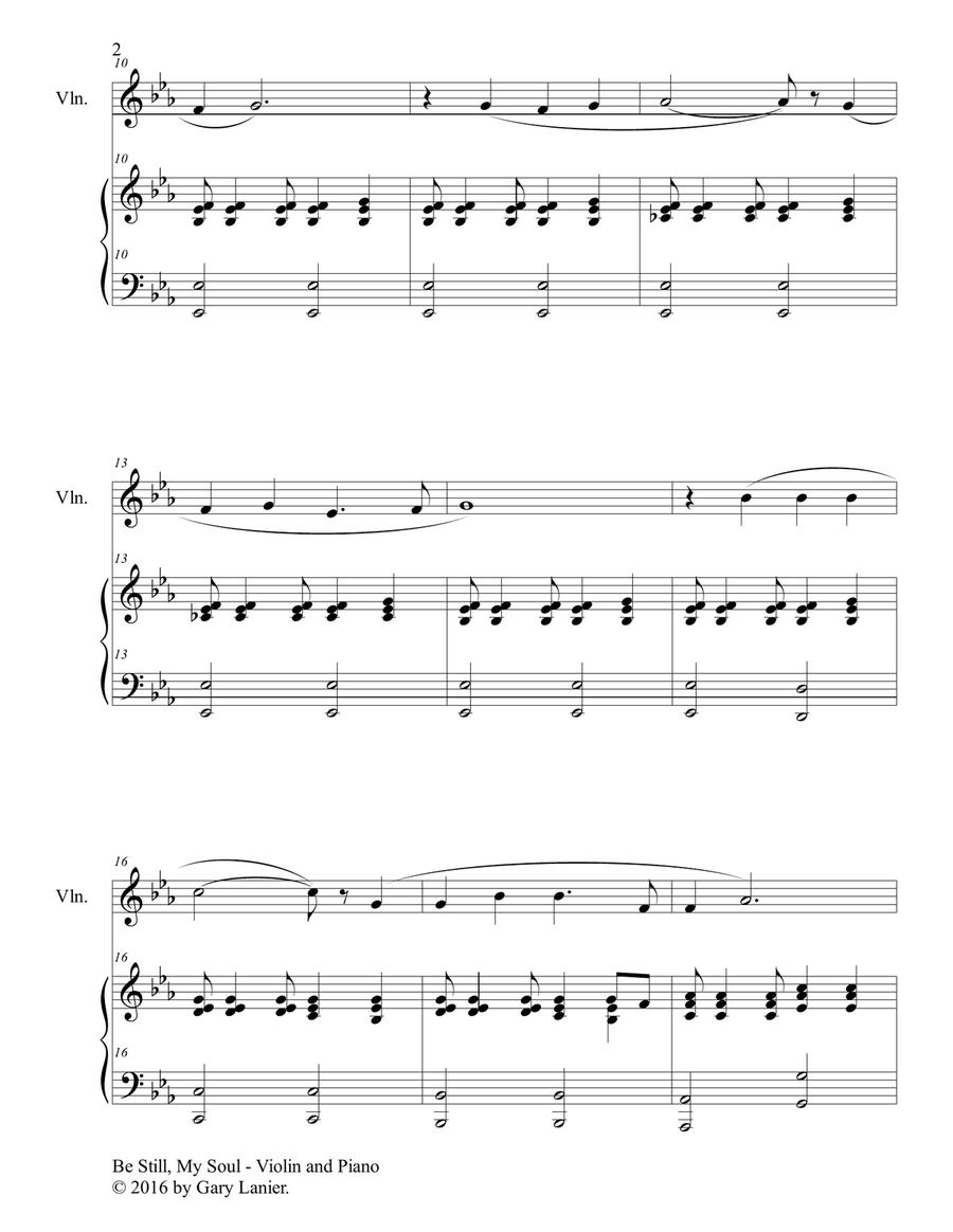 BE STILL, MY SOUL (Findlandia) Duet – Violin & Piano (Score & Parts included) image number null