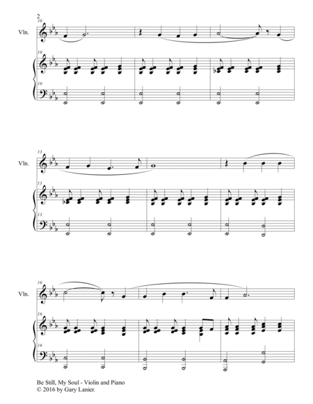 BE STILL, MY SOUL (Findlandia) Duet – Violin & Piano (Score & Parts included) image number null