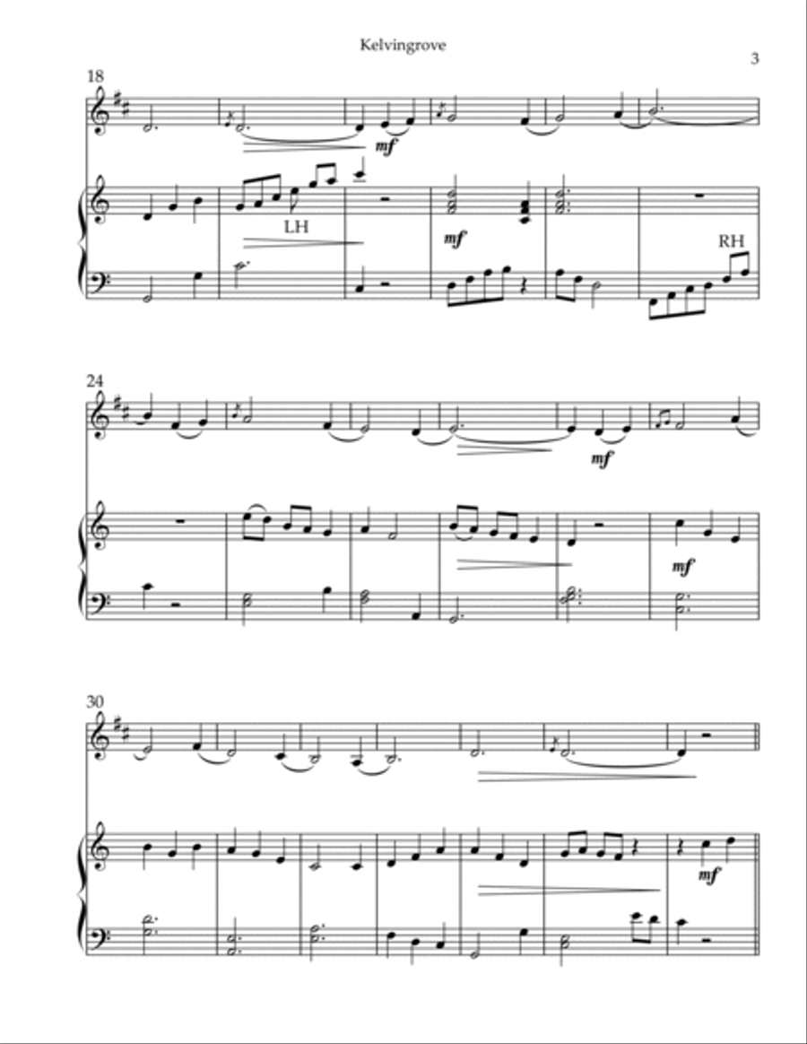 Kelvingrove, Duet for Bb Trumpet & Harp Trumpet Duet scores gallery preview page 3