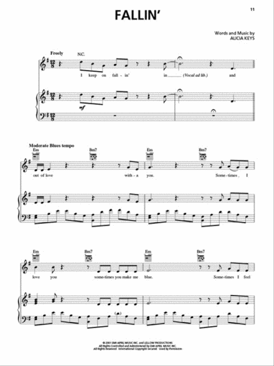 Alicia Keys Piano, Vocal, Guitar scores gallery preview page 4