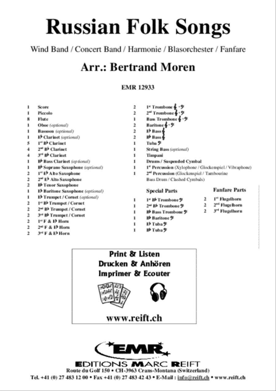 Russian Folk Songs Russian Folk Songs Concert Band scores gallery preview page 2