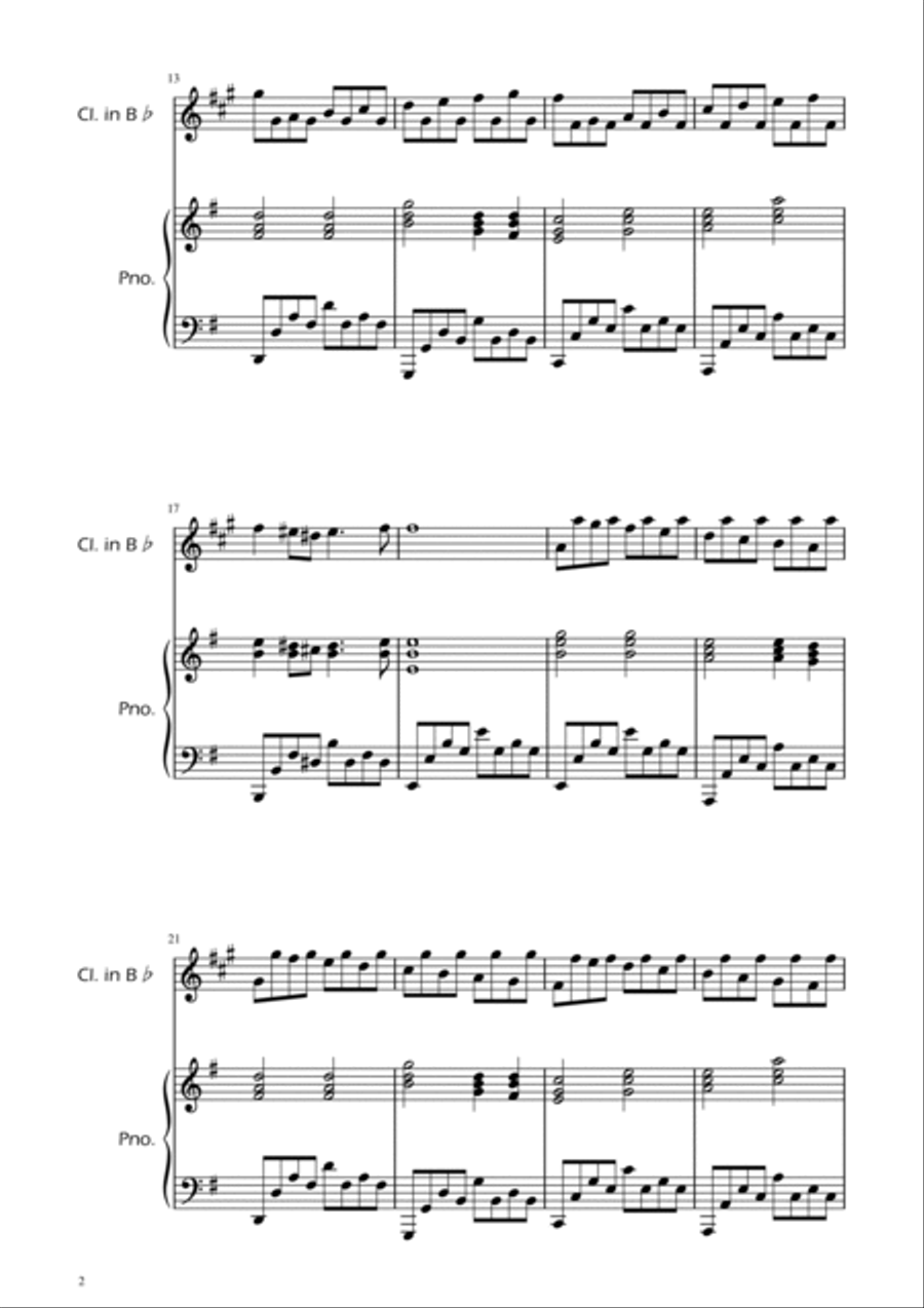 Passacaglia - Handel/Halvorsen - Clarinet Solo w/ Piano Chamber Music scores gallery preview page 2