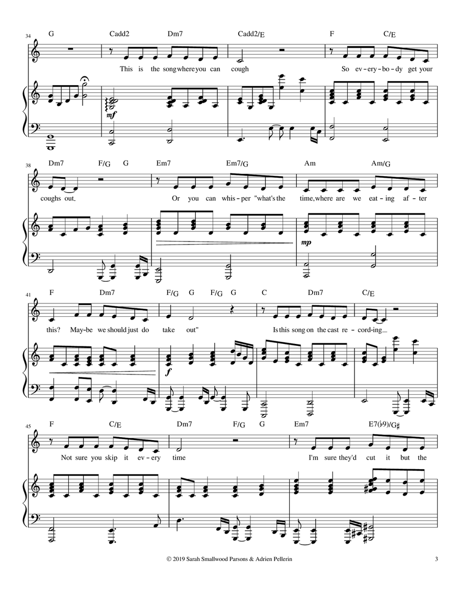 The Song [In Every Musical] That No One Likes Piano, Vocal scores gallery preview page 3