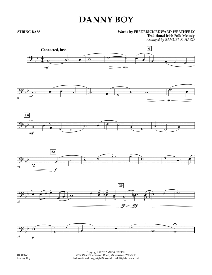 Danny Boy - String Bass Concert Band scores gallery preview page 1