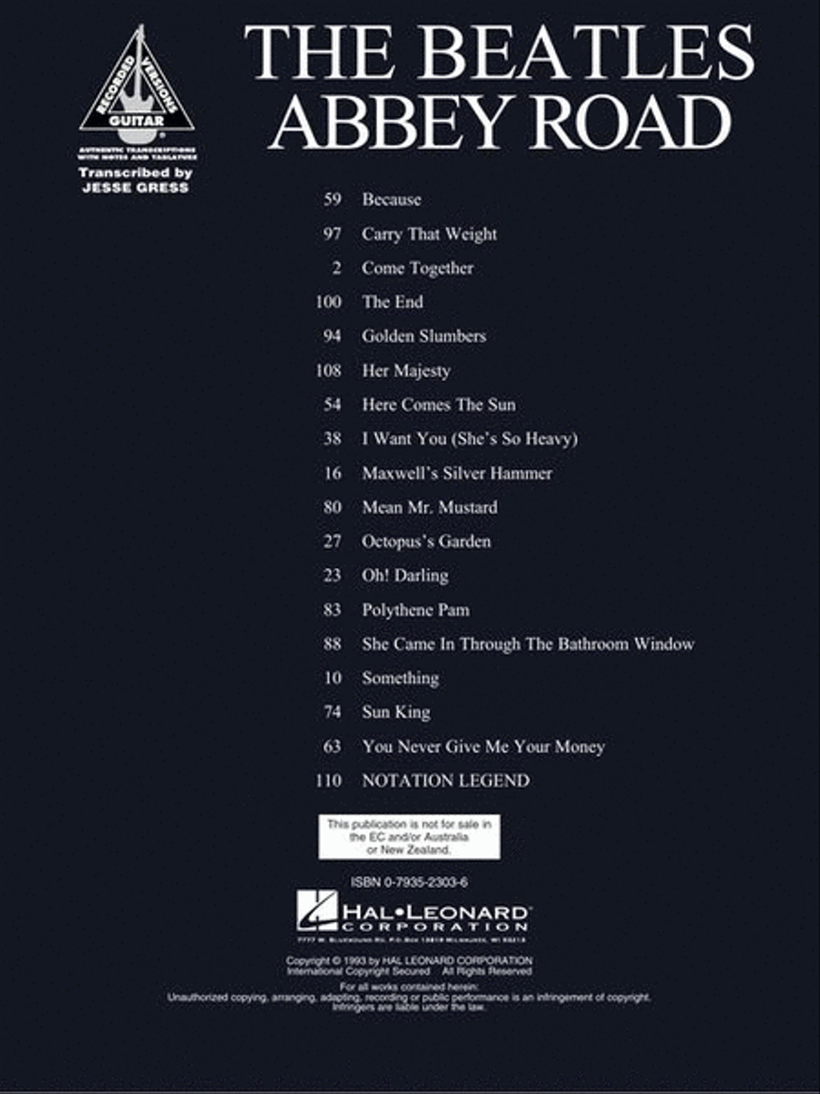 The Beatles – Abbey Road Electric Guitar scores gallery preview page 4