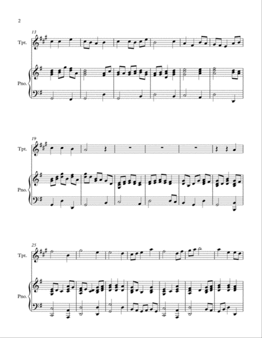 A Medley of Favourite Hymns (trumpet and piano) Trumpet Solo scores gallery preview page 2
