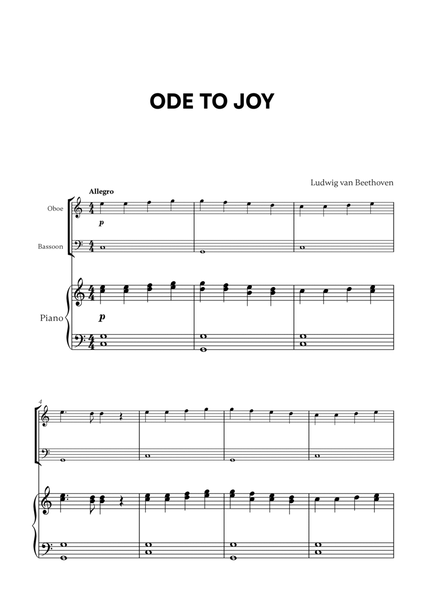 Beethoven - Ode to Joy for Oboe, Bassoon and Piano image number null