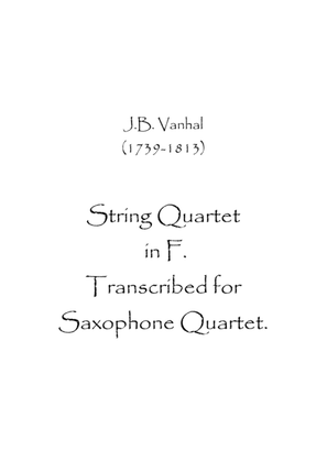 Book cover for String Quartet in F.