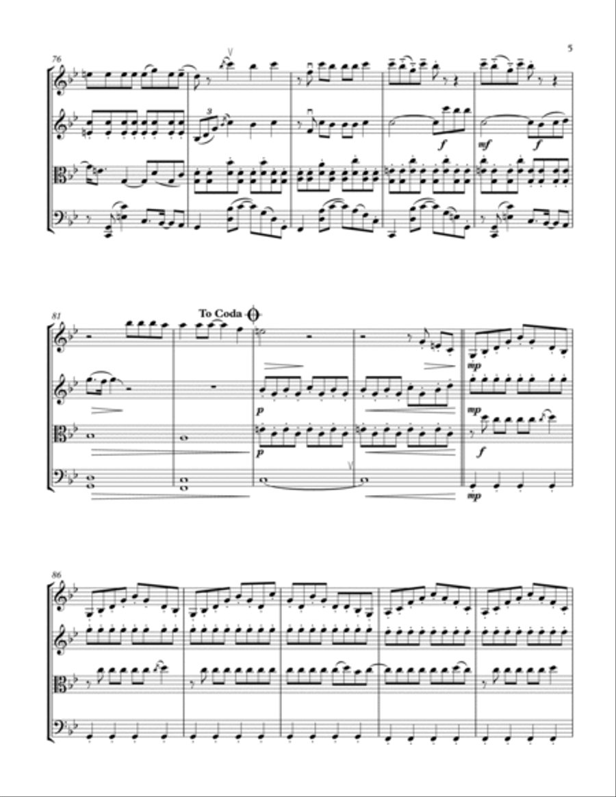 Blue Jeans String Quartet scores gallery preview page 5