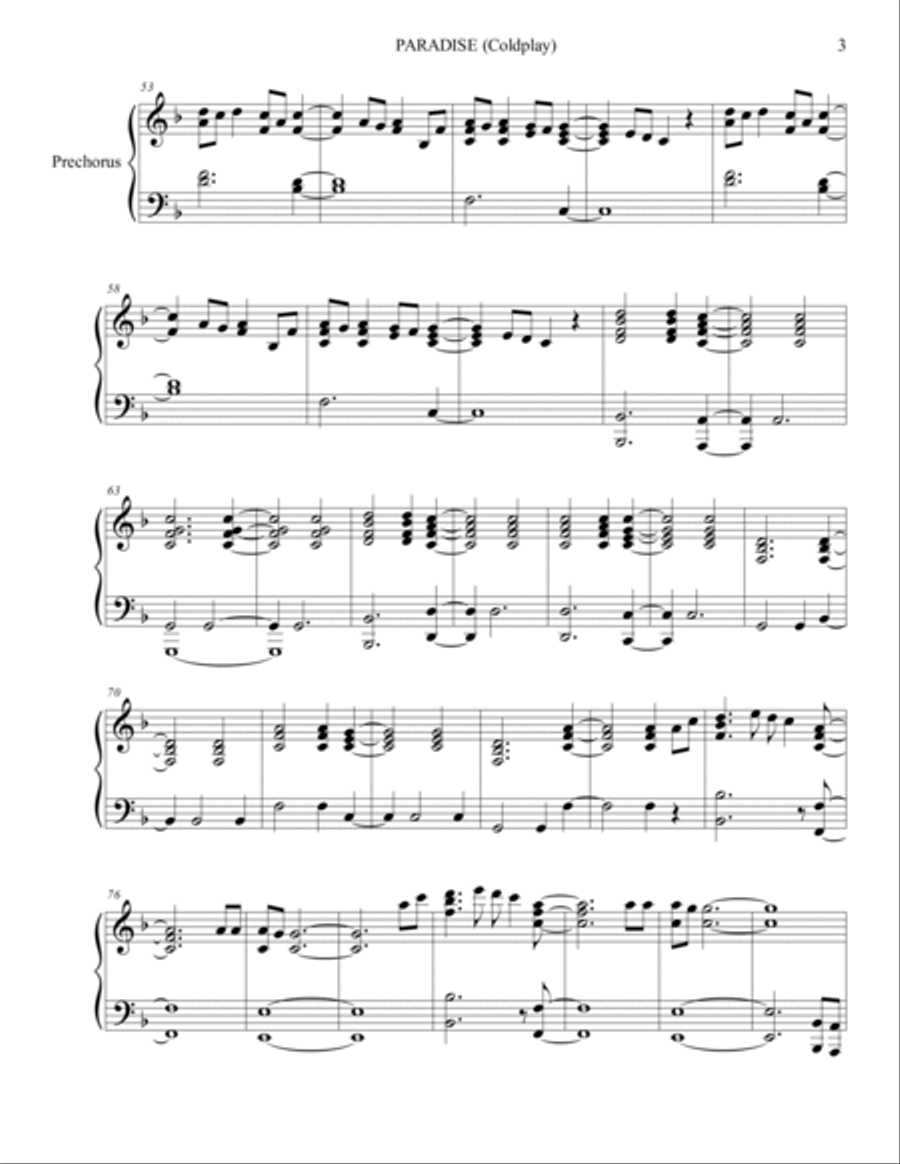 Paradise Piano Solo scores gallery preview page 3
