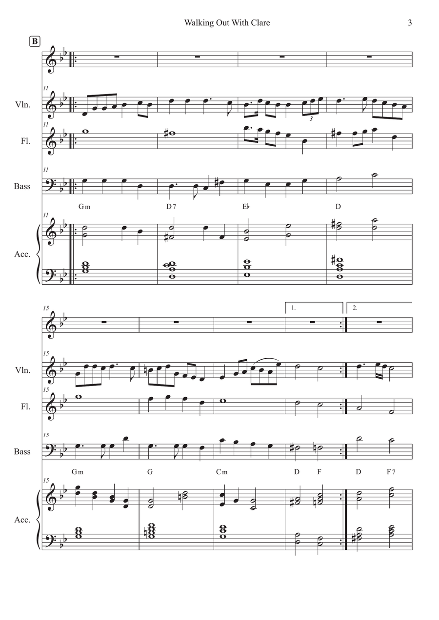 Walking Out With Clare Small Ensemble scores gallery preview page 3