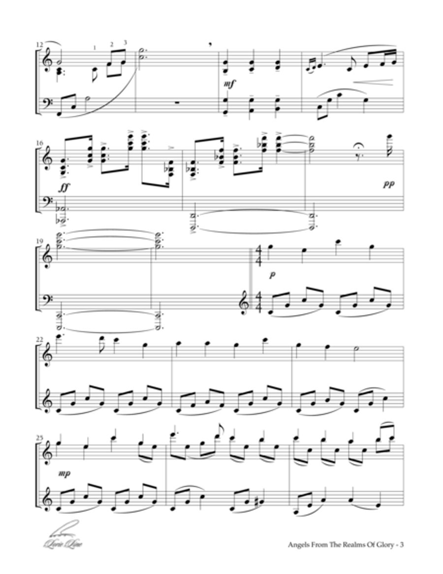 Angels From The Realms Of Glory Piano Solo scores gallery preview page 3
