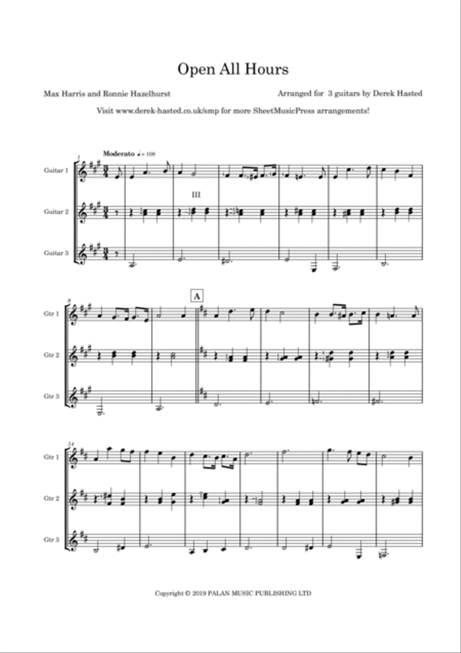 Open All Hours Guitar Ensemble scores gallery preview page 4