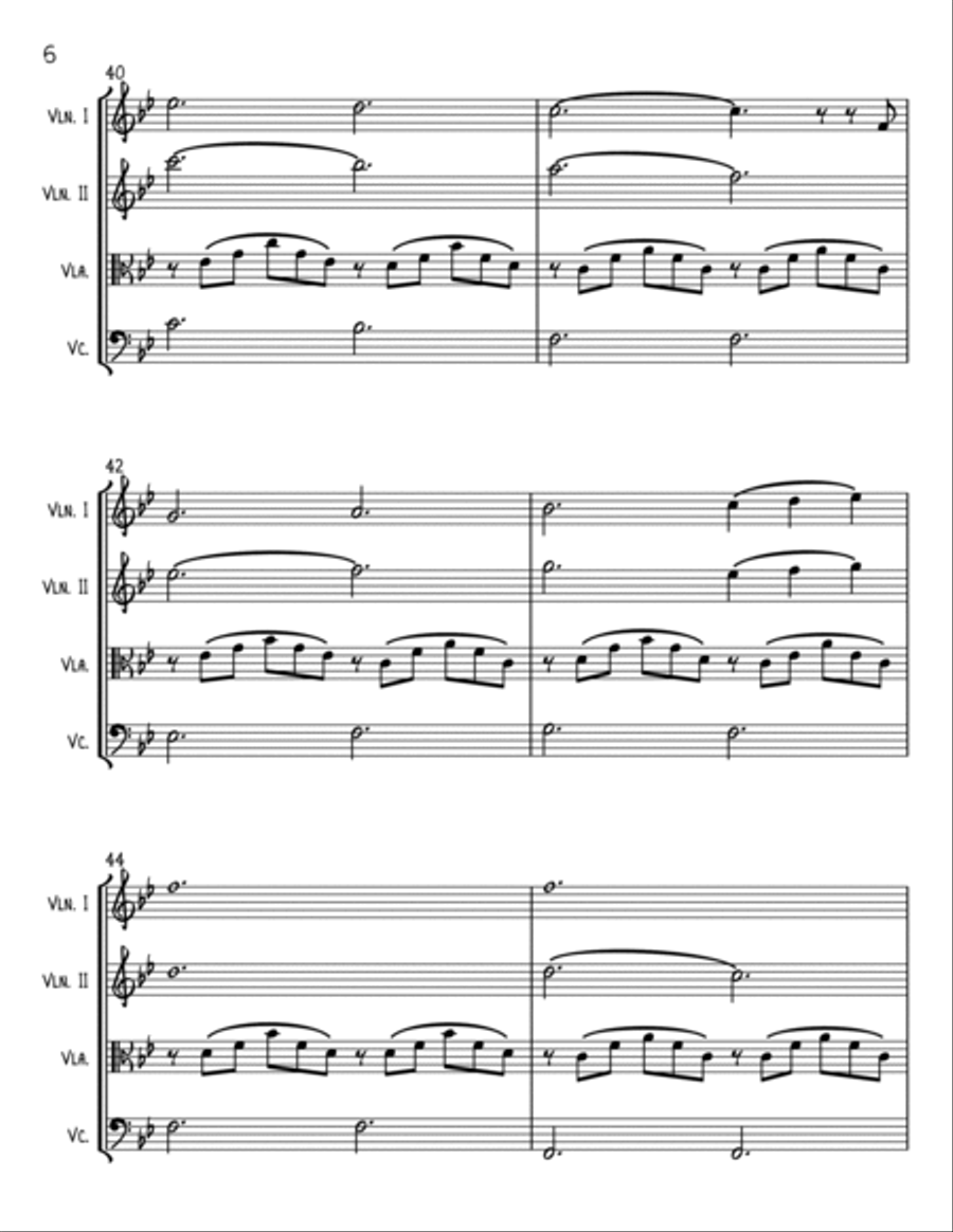 Can't Help Falling In Love String Quartet scores gallery preview page 6