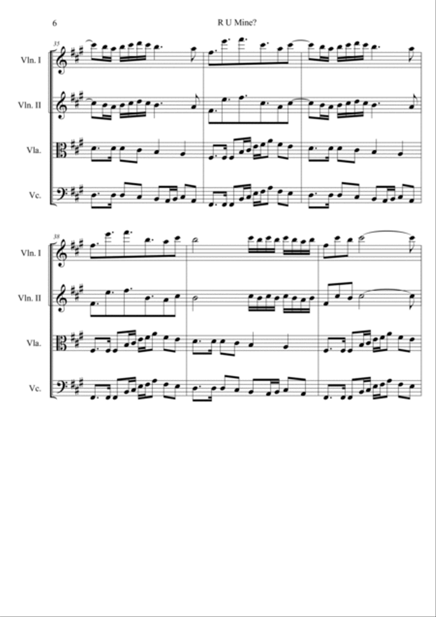 R U Mine? String Quartet scores gallery preview page 6