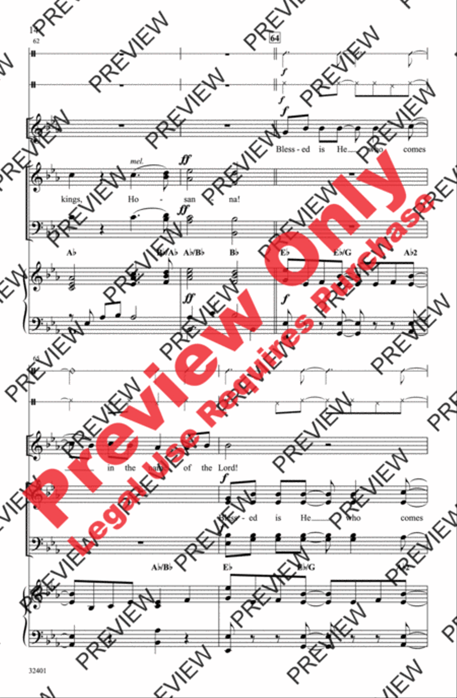 Hosanna! Hosanna! 4-Part scores gallery preview page 14