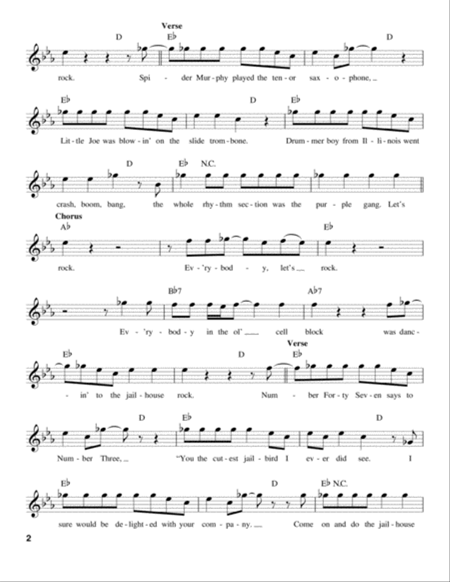Jailhouse Rock Jailhouse Rock Voice scores gallery preview page 2