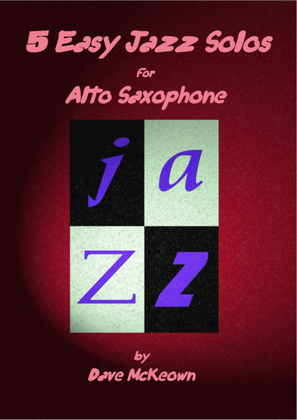 Book cover for 5 Easy Jazz Solos for Alto Saxophone and Piano