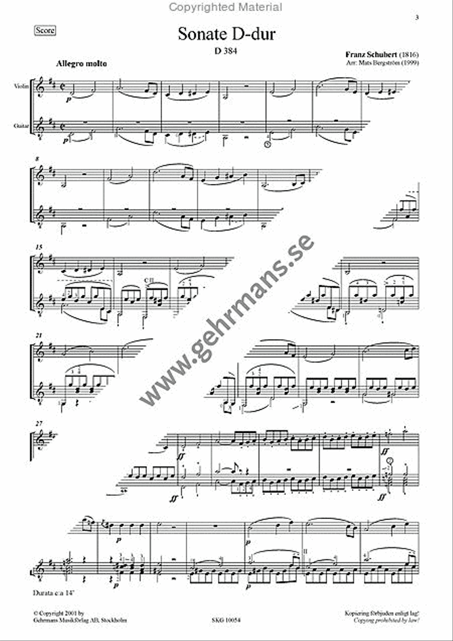 Sonate - D Major Sonate - D Major Violin scores gallery preview page 2