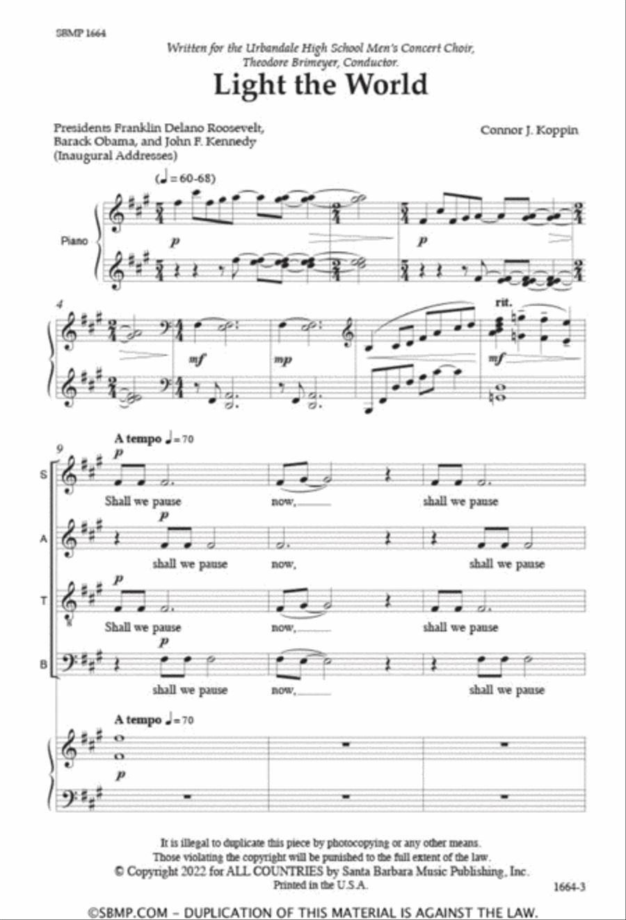 Light the World 4-Part scores gallery preview page 2