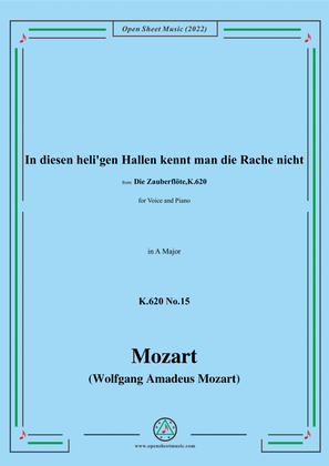 Book cover for Mozart-Aria:In diesen heli'gen Hallen kennt man die Rache nicht,K.620 No.15,in A Major,for Voice and