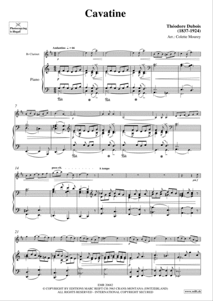 Cavatine Clarinet Solo scores gallery preview page 3