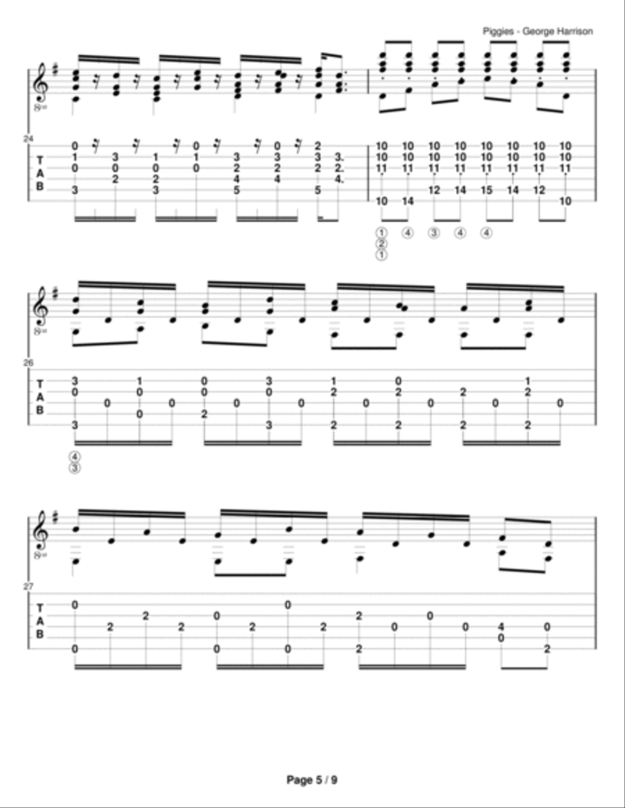 Piggies Electric Guitar scores gallery preview page 5