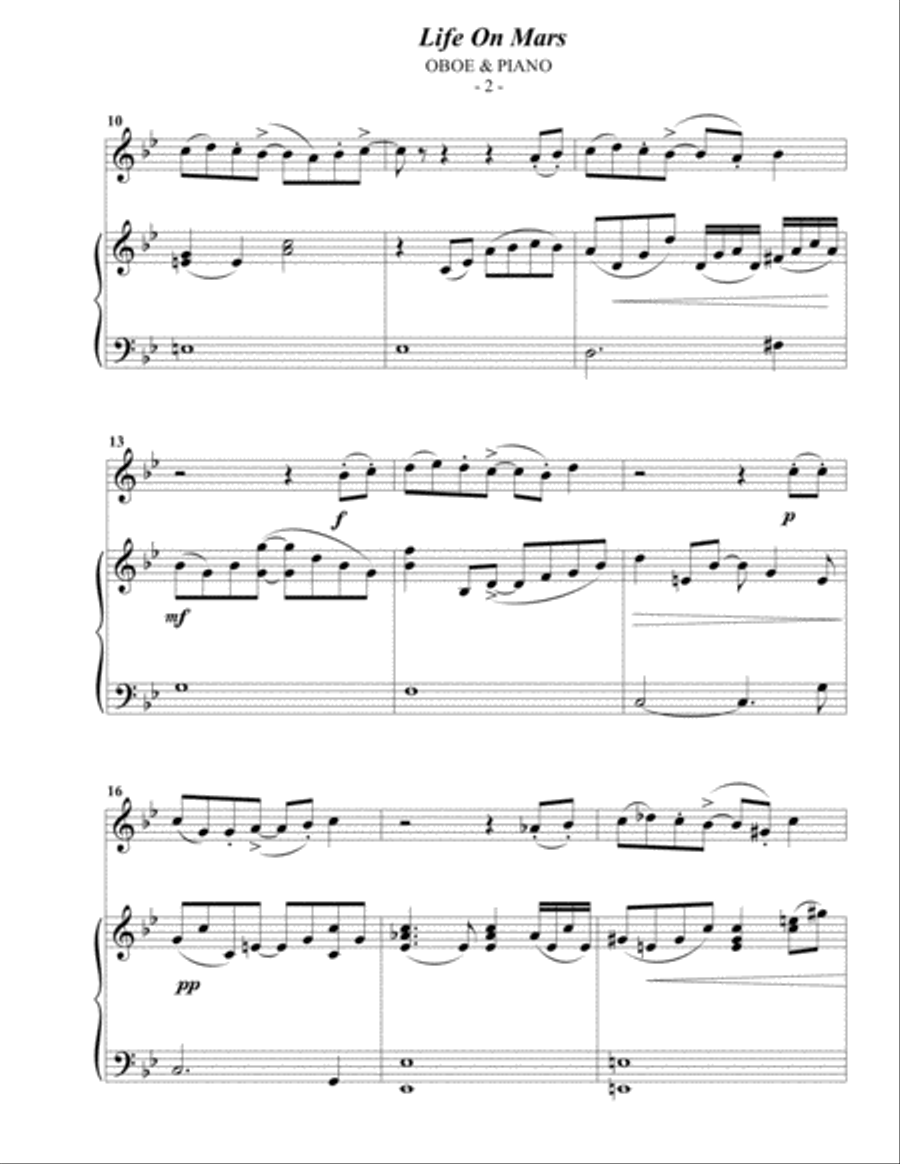 Life On Mars Piano scores gallery preview page 2