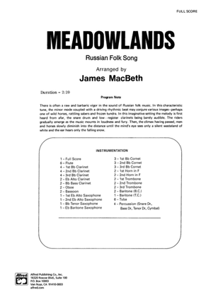 Meadowlands: Score